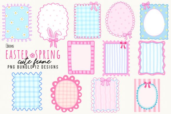 Download Easter Spring Cute Bow Frame Bundle Png - Cute Collection
