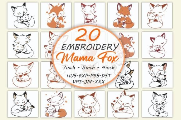 Download Cute Mama Fox Embroidery Bundle - Cute Collection