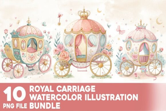 Download Royal Carriage Watercolor Bundle - Royal carriage Collection