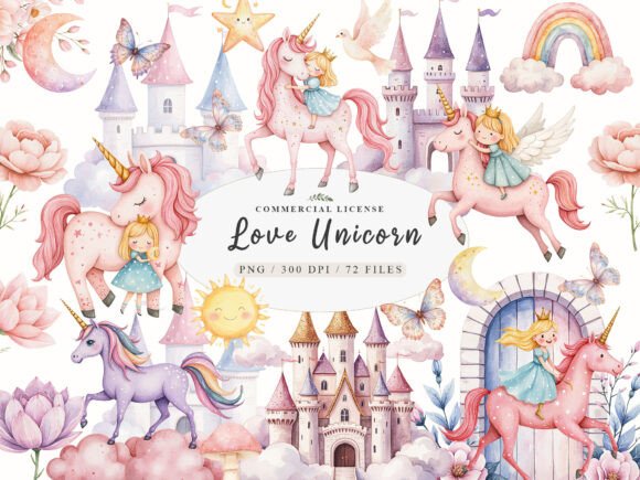 Download Magical Kingdom Pastel Cute Unicorn Png - Cute Collection