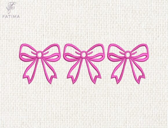 Download Cute Pink Bow Embroidery Design - Cute Collection