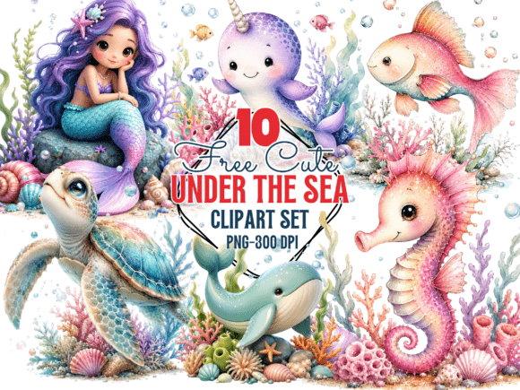 Download Cute Under the Sea Clipart, Mermaid PNG - Cute Collection