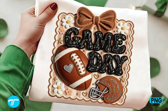 Download Preppy Faux Yarn Game Day Shirt Bow PNG - Premium Bundle