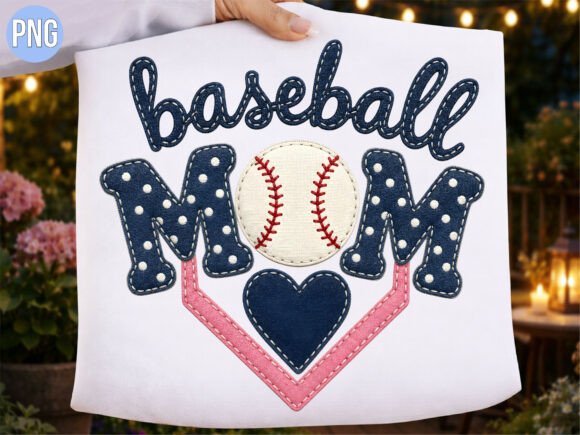 Download Faux Embroidery Baseball Mom PNG Shirt - Premium Resources
