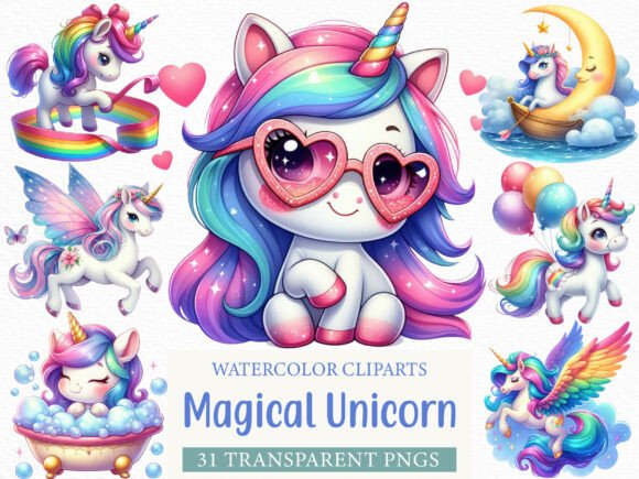 Download Cute Magical Unicorn Clipart - Cute Collection