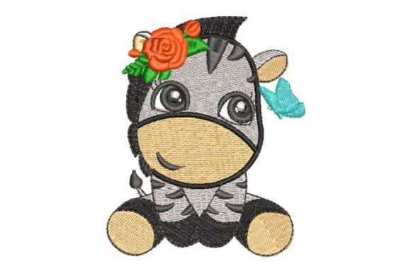 Download Adorable Floral Zebra Appliqu&eacute; - Cute Collection