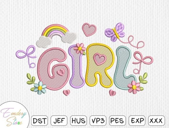 Download Cute Baby Girl Embroidery Design - Cute Collection