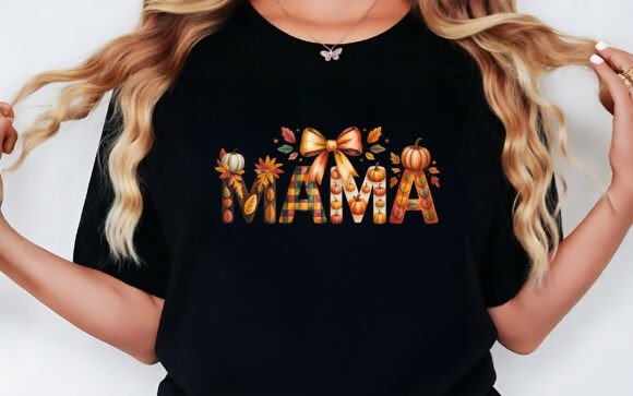 Download Autumn MAMA Fall Leaves Shirt PNG - Premium Resources